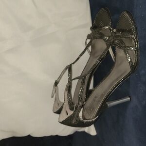 Guess Black and Silver Heels